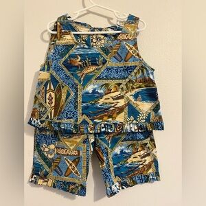 Hilo Hattie -The Hawaiian Original - Print Girls Top and Pants Set size 6